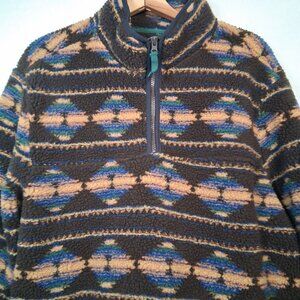Vintage Horizon Bass Creek Outfitters Fleece Jacket L Pullover Southwest Aztec